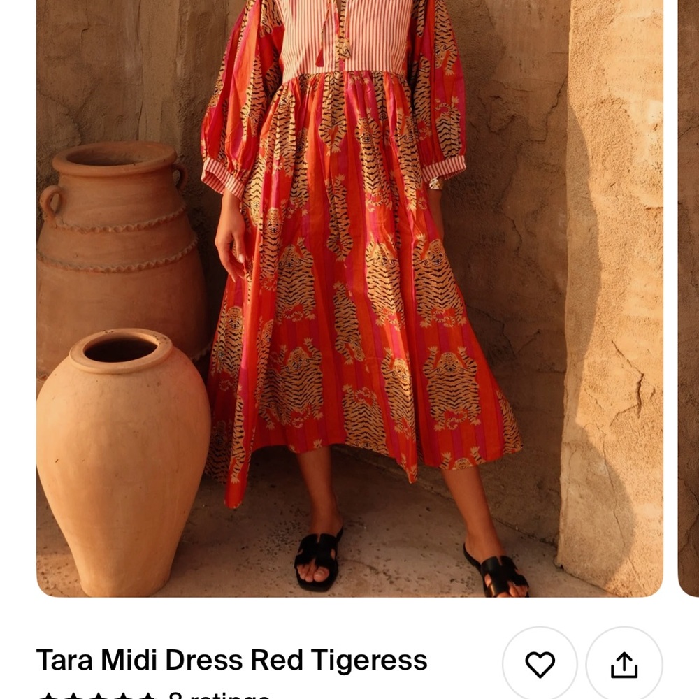 Tara Midi Dress by - Red Tigress